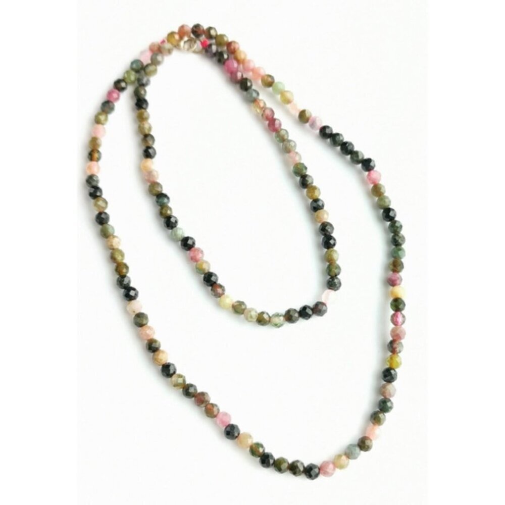Tourmaline Faceted Bead Necklace New